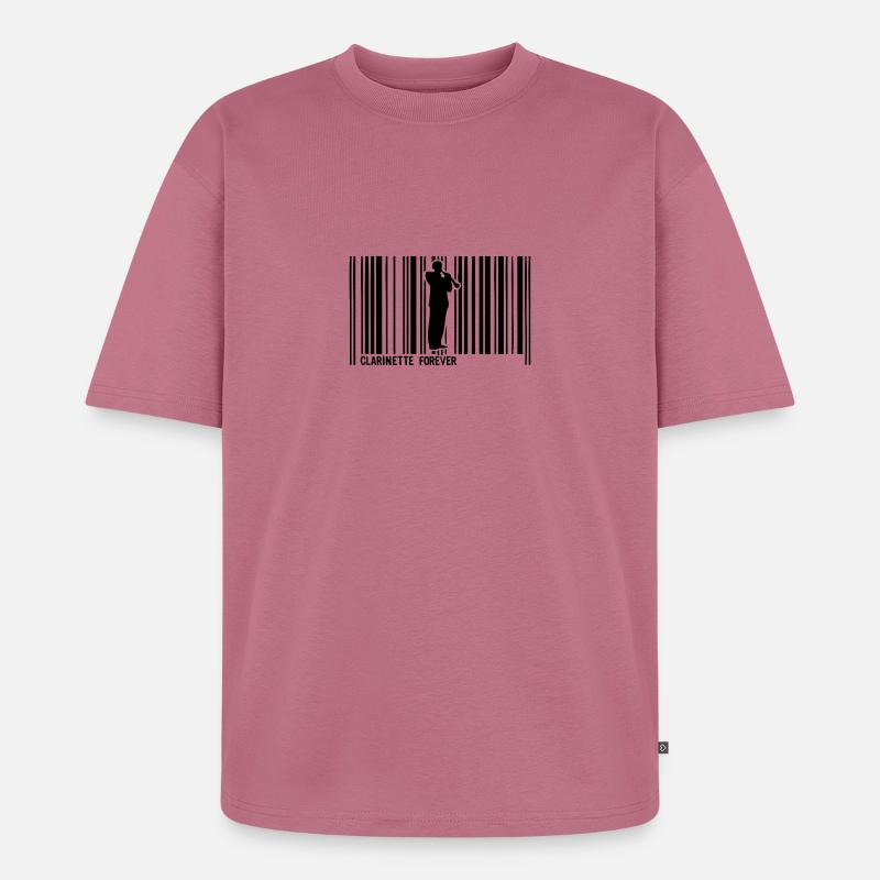 clarinette code barre1 - T-shirt Premium bio oversize Unisexe - mauve