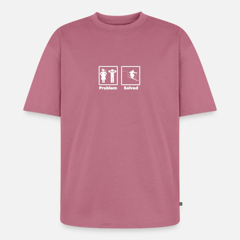 problem solved skiing ski - Unisex Premium Oversized Bio T-Shirt - Mauve