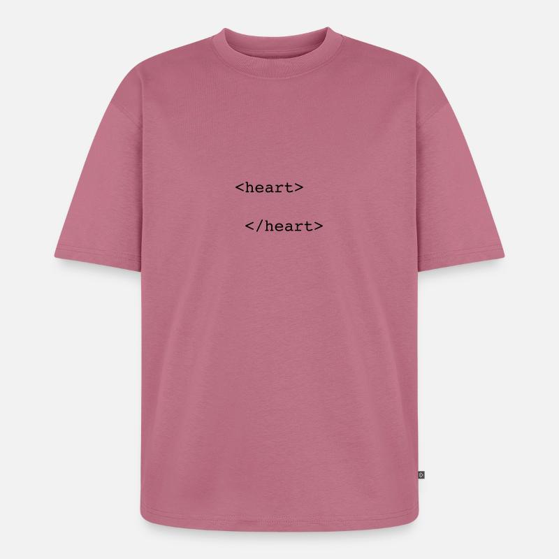 html heart - T-shirt Premium bio oversize Unisexe - mauve