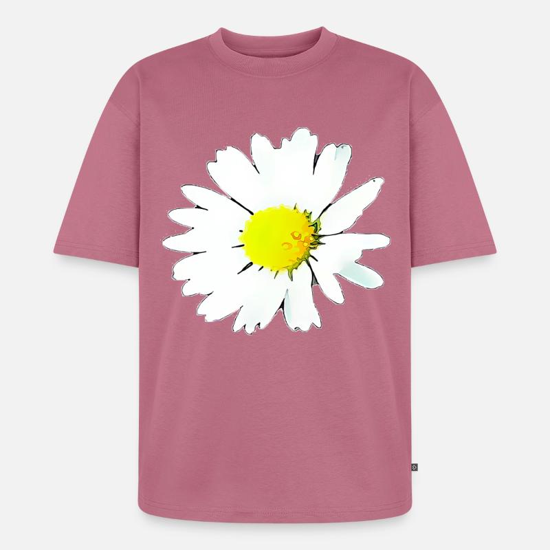 Blume - Gänseblümchen - Unisex Premium Oversized Bio T-Shirt - Mauve