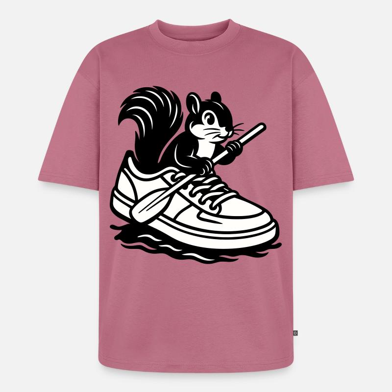 Eichhörnchen im Sneaker! - Unisex Premium Oversized Bio T-Shirt - Mauve