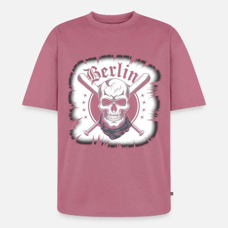 Conception d’épées croisées crâne de Berlin - T-shirt Premium bio oversize Unisexe - mauve
