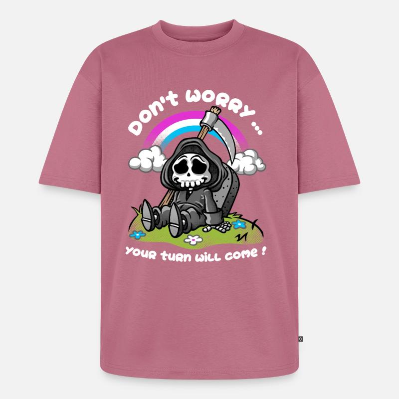 Der Sarkasmus des Todes - Unisex Premium Oversized Bio T-Shirt - Mauve