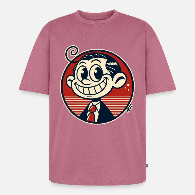 Lustiger kleineer Retro Comic Mann - Unisex Premium Oversized Bio T-Shirt - Mauve