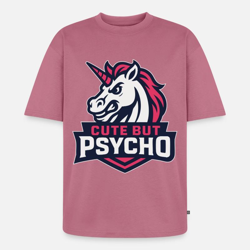 Freches Einhorn mit Spruch - Unisex Premium Oversized Bio T-Shirt - Mauve
