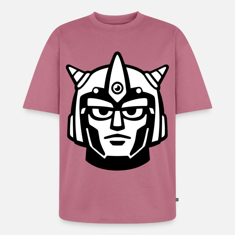 Casque de visage robot Doomforge - T-shirt Premium bio oversize Unisexe - mauve