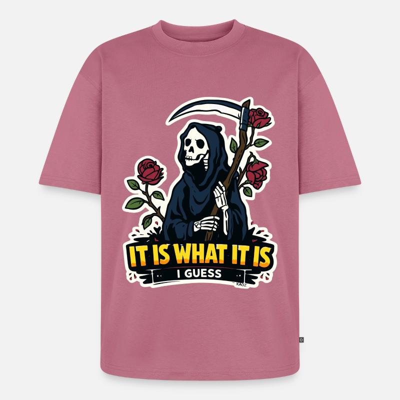 Sensenmann mit Rosen-Meme - Unisex Premium Oversized Bio T-Shirt - Mauve
