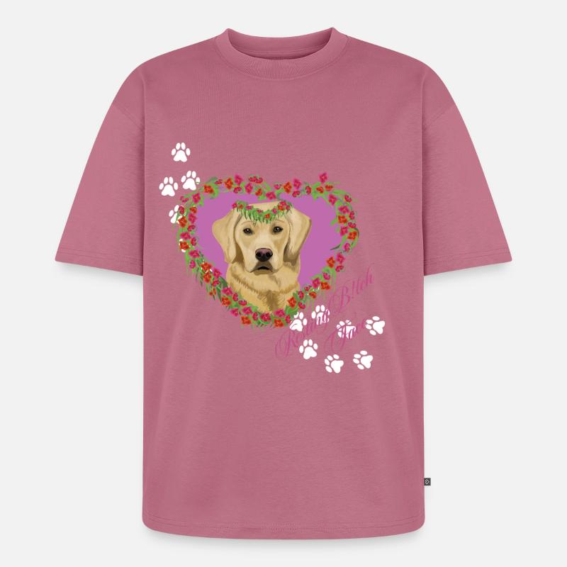Resting B!tch Face Labrador - Unisex Premium Oversized Organic T-Shirt - mauve