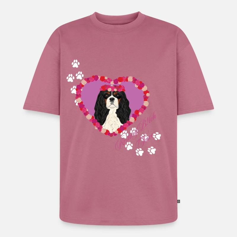 Ruhende B!tch Face Cavalier King - Unisex Premium Oversized Bio T-Shirt - Mauve