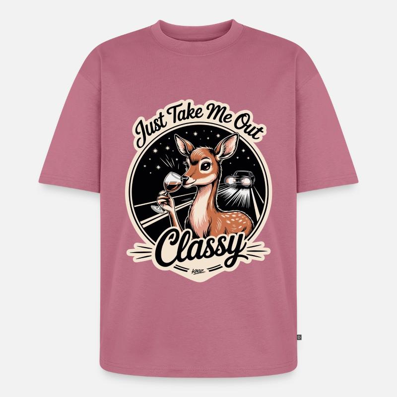Nimm mich einfach stilvoll mit raus - Unisex Premium Oversized Bio T-Shirt - Mauve
