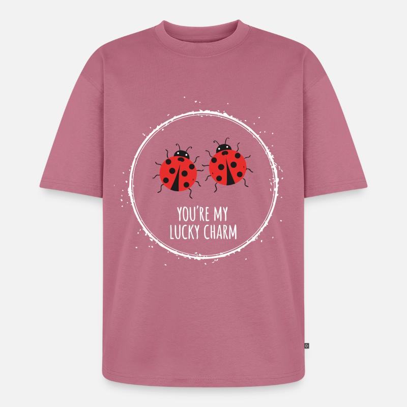 Marienkäfer Glücksbringer Partner Geschenk - Unisex Premium Oversized Bio T-Shirt - Mauve