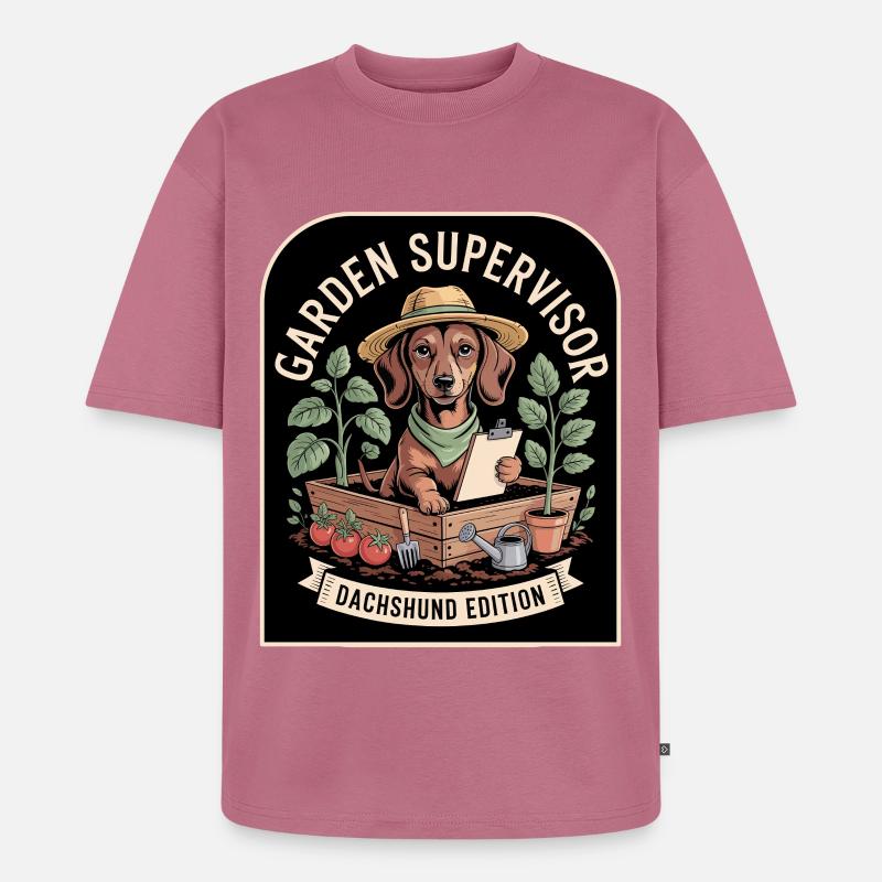 Dackel Gärtner - Unisex Premium Oversized Bio T-Shirt - Mauve