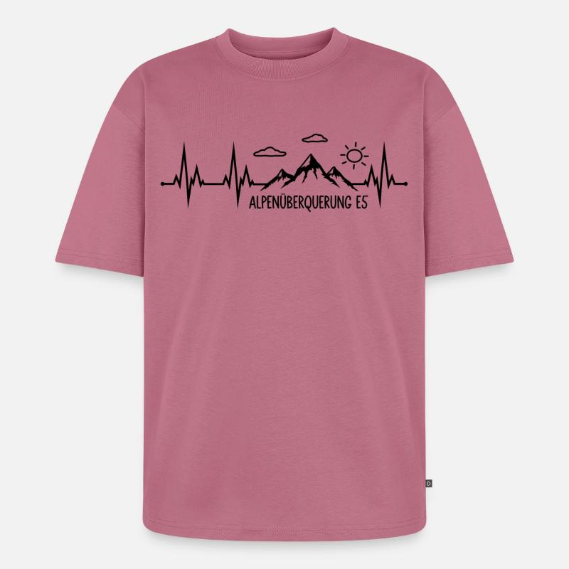 Alpenüberquerung E5 - Unisex Premium Oversized Bio T-Shirt - Mauve