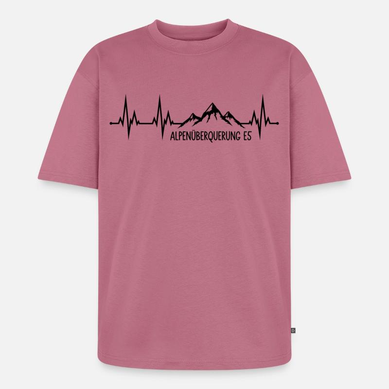 Alpenüberquerung E5 - Unisex Premium Oversized Bio T-Shirt - Mauve