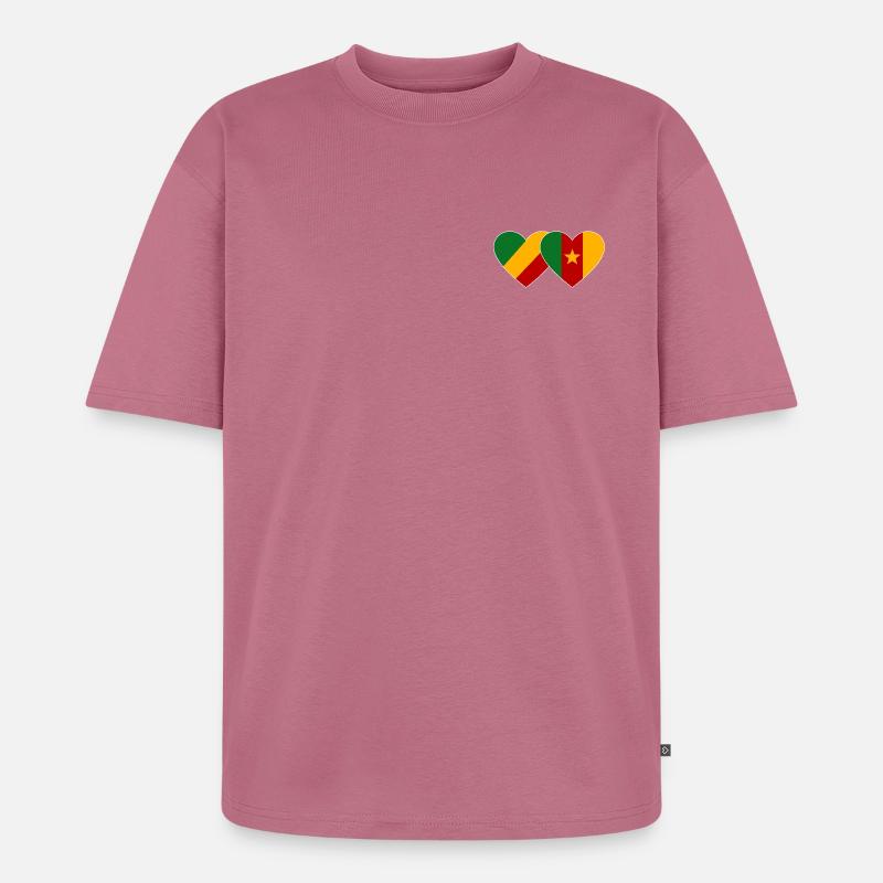 Drapeau du Congo Cameroun - T-shirt Premium bio oversize Unisexe - mauve