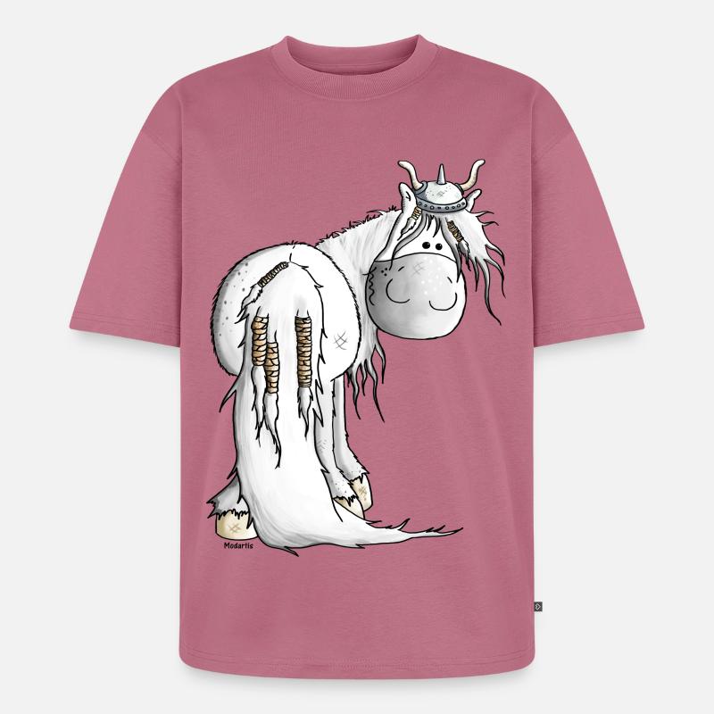 Wikinger Isländer - Pferd - Unisex Premium Oversized Bio T-Shirt - Mauve