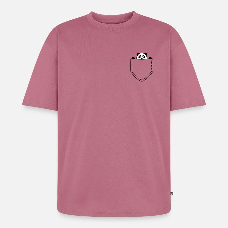 Panda in der Tasche - Unisex Premium Oversized Bio T-Shirt - Mauve