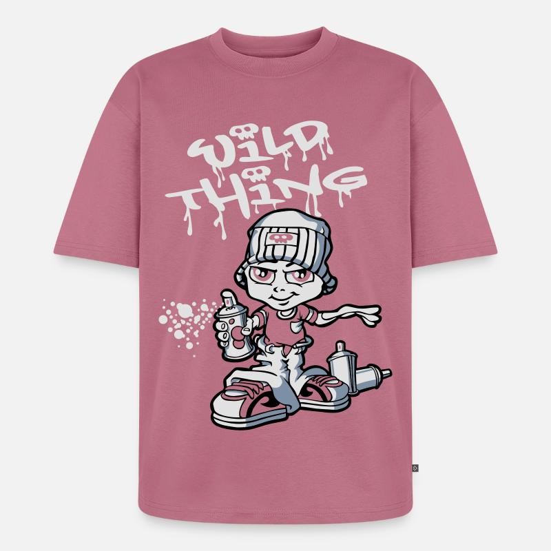 Junge Graffiti-flex - Unisex Premium Oversized Bio T-Shirt - Mauve