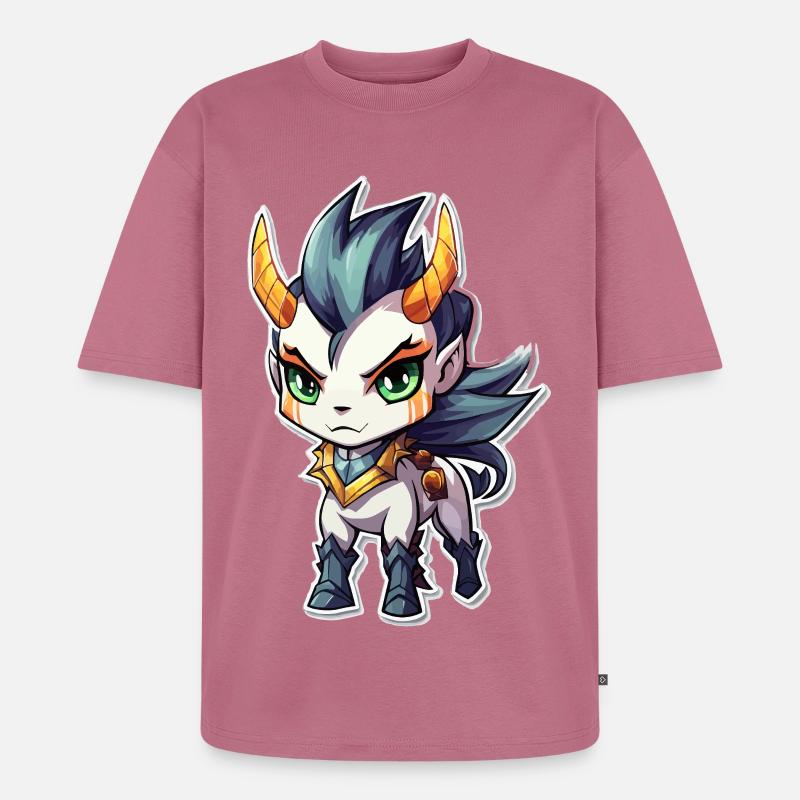 Chibi Dämonenpferd - Unisex Premium Oversized Bio T-Shirt - Mauve