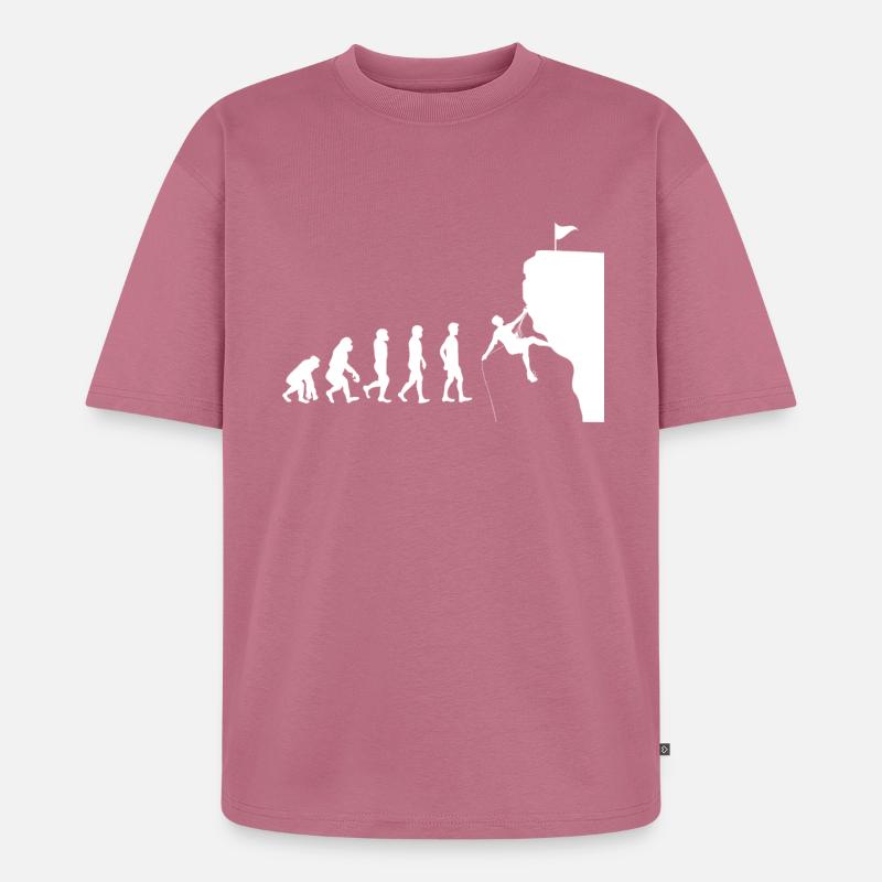 escalade d'évolution - T-shirt Premium bio oversize Unisexe - mauve