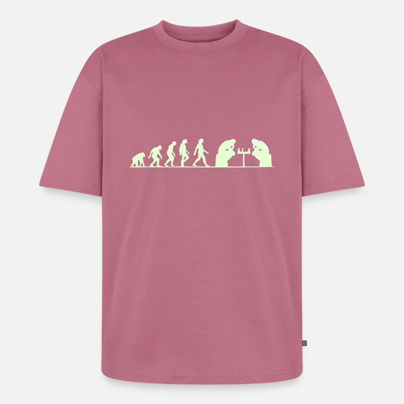 évolution échec - T-shirt Premium bio oversize Unisexe - mauve
