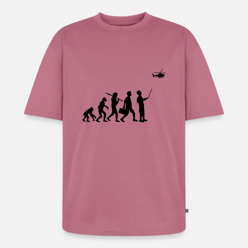 Evolution Ferngesteuert Modellhubschrauber - Unisex Premium Oversized Bio T-Shirt - Mauve