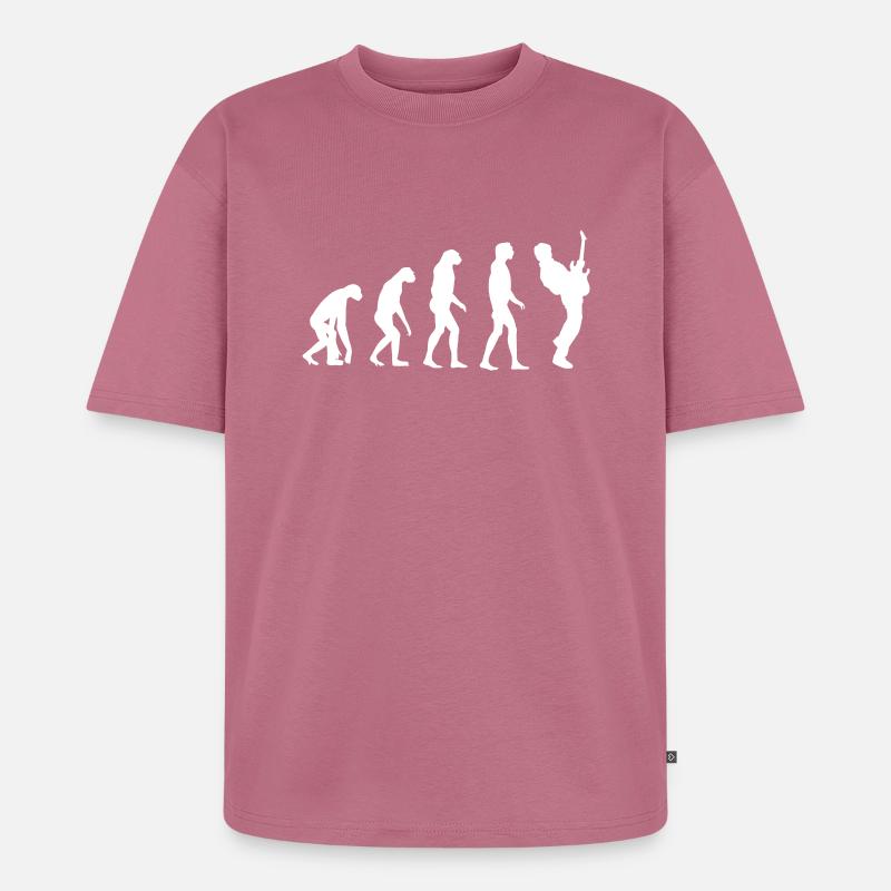 Guitar Player Evolution - Unisex Premium Oversized Bio T-Shirt - Mauve