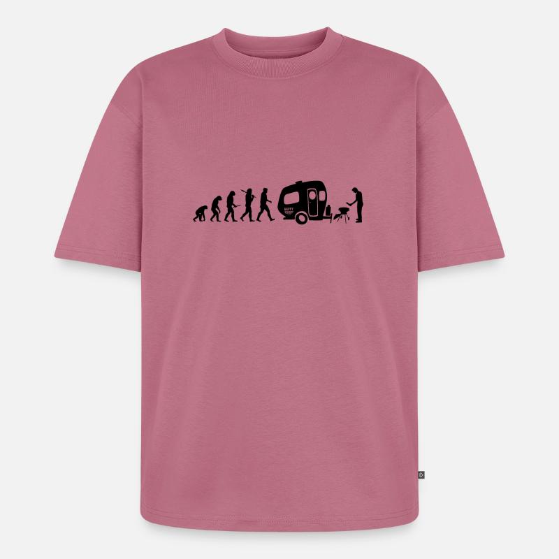 happy_evolution_camper - Unisex Premium Oversized Bio T-Shirt - Mauve