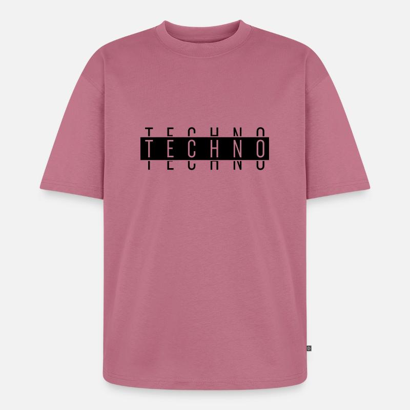 TECHNO TECHNO TECHNO - Unisex Premium Oversized Bio T-Shirt - Mauve