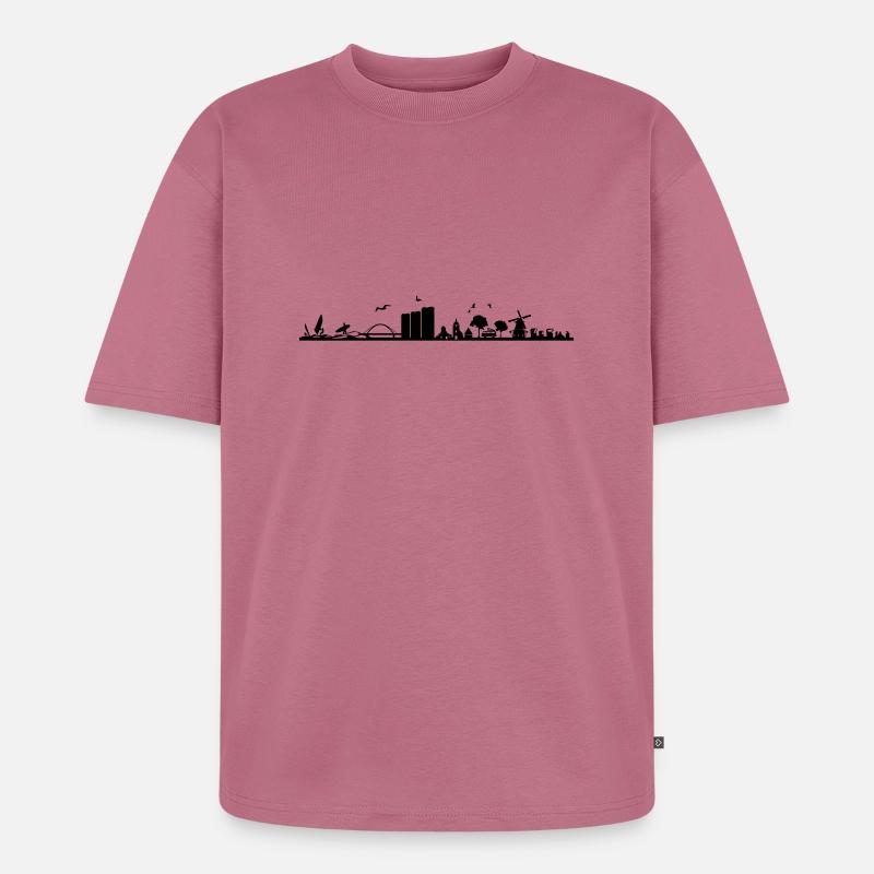 Skyline - Küste Fehmarn - Unisex Premium Oversized Bio T-Shirt - Mauve