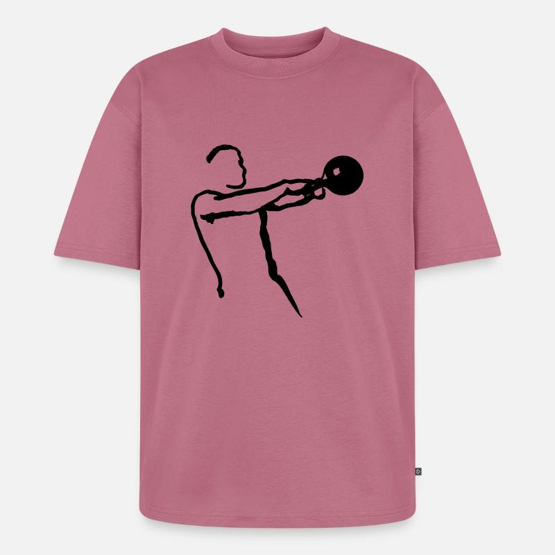 Kettlebell Swing groß - Unisex Premium Oversized Bio T-Shirt - Mauve