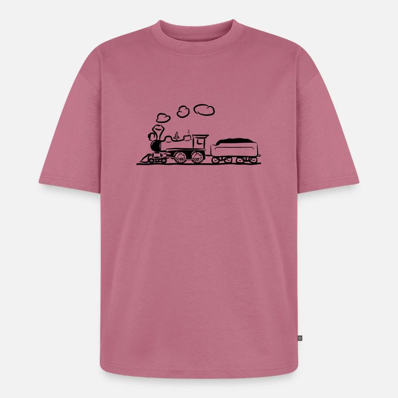 dampflok lok eisenbahn western comic - Unisex Premium Oversized Bio T-Shirt - Mauve
