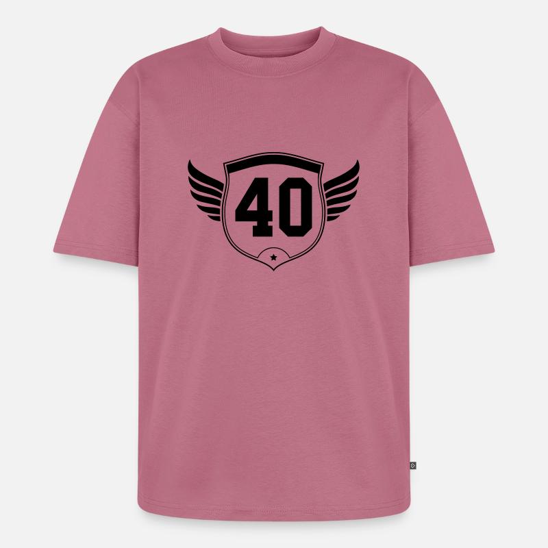 40 wappen design - Unisex Premium Oversized Bio T-Shirt - Mauve
