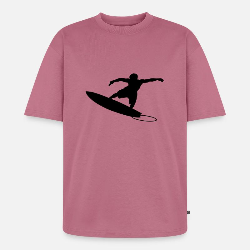 Surfer 4 (Vector) - Unisex Premium Oversized Bio T-Shirt - Mauve