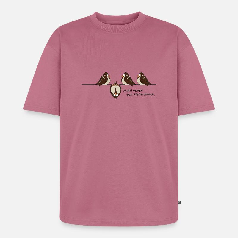 Spatz 'gegen den Strom' - Unisex Premium Oversized Bio T-Shirt - Mauve