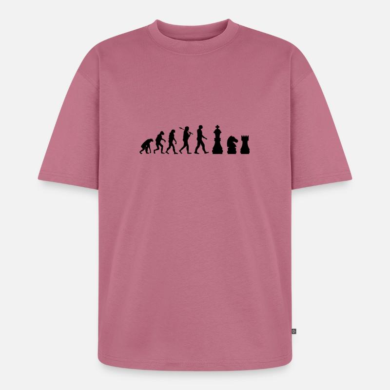 pièces d'échecs d'échecs Evolution cadeau - T-shirt Premium bio oversize Unisexe - mauve