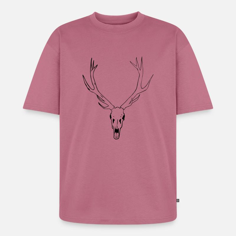 Hirsch Schädel - Unisex Premium Oversized Bio T-Shirt - Mauve