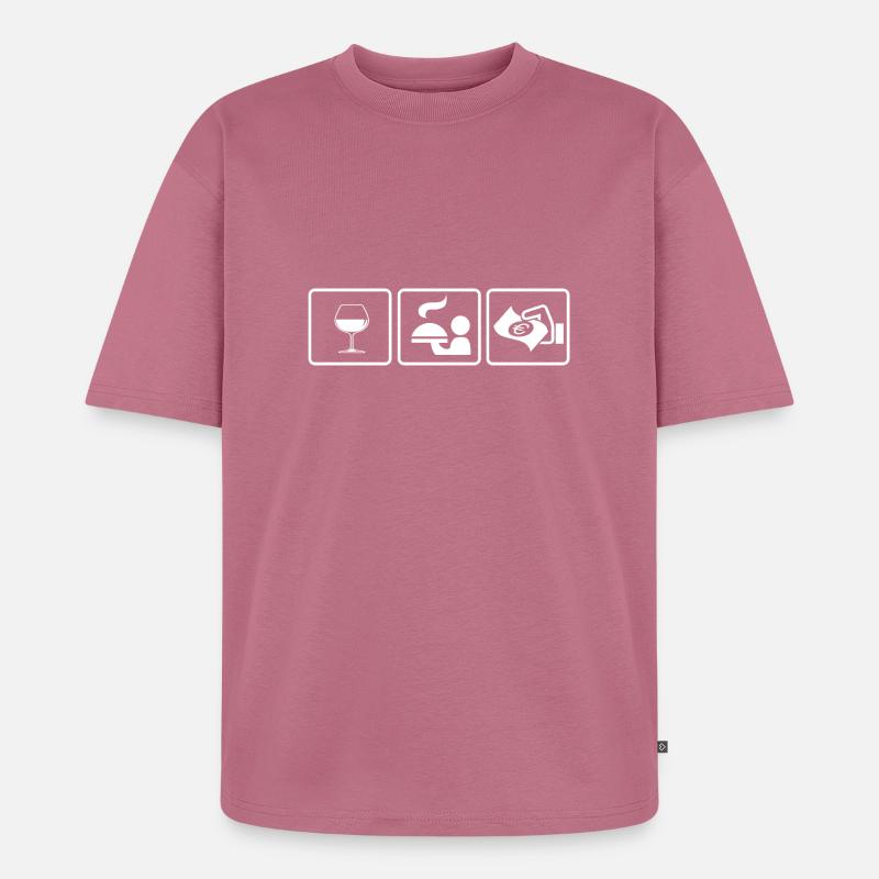 Kellner oder Kellnerin? Die Geschenkidee - Unisex Premium Oversized Bio T-Shirt - Mauve