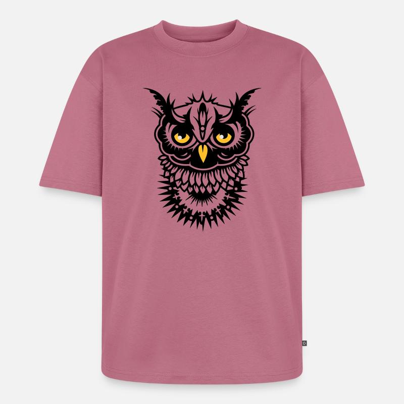 Gesicht einer Eule - Unisex Premium Oversized Bio T-Shirt - Mauve