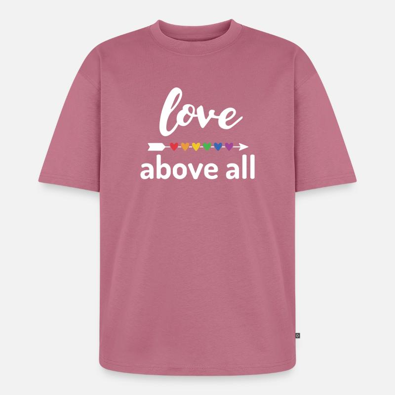 Liebe über alles - Unisex Premium Oversized Bio T-Shirt - Mauve