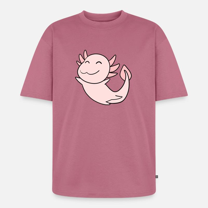 Süßes Axolotl Rosa - Unisex Premium Oversized Bio T-Shirt - Mauve