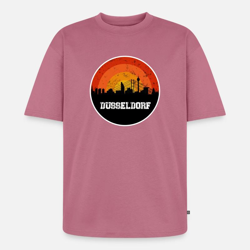 Skyline Düsseldorf - Unisex Premium Oversized Bio T-Shirt - Mauve