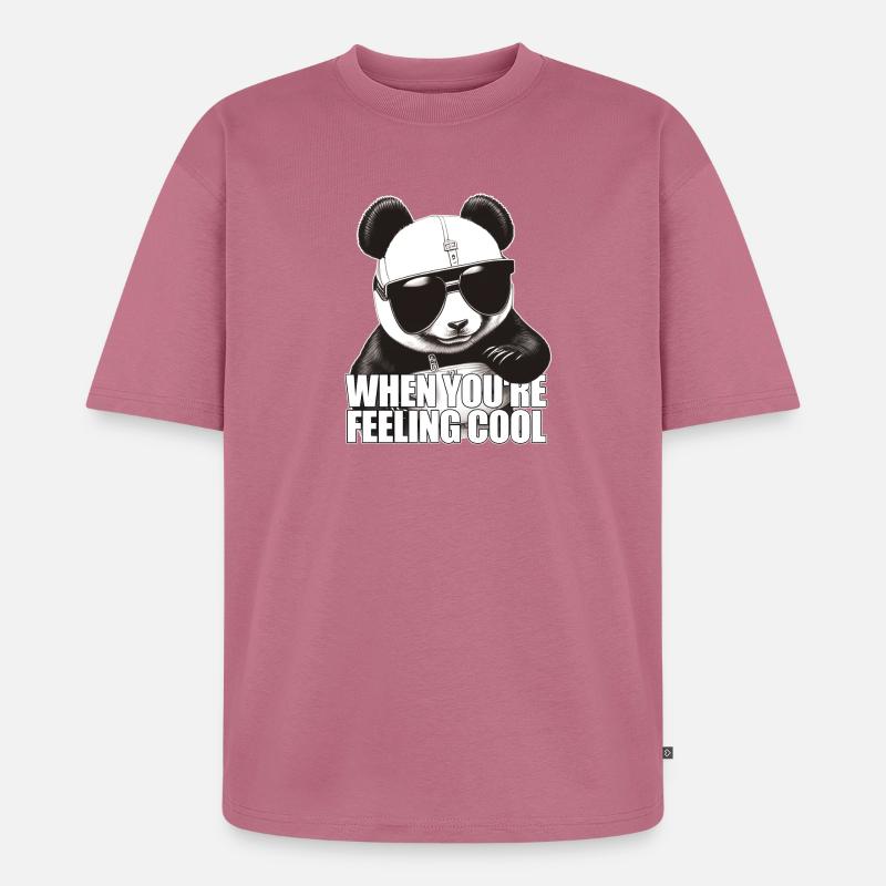 Cool panda feeling good - Unisex Premium Oversized Bio T-Shirt - Mauve