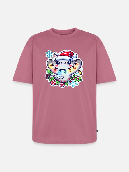 Holiday Ray of Joy - Unisex Premium Oversized Organic T-Shirt - mauve