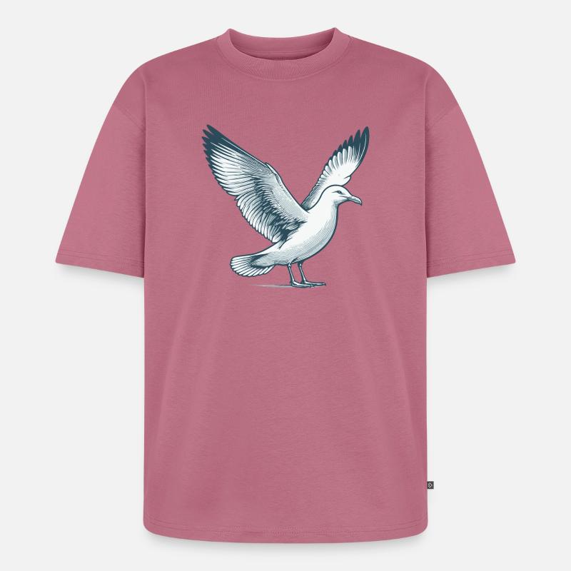 Mouette - T-shirt Premium bio oversize Unisexe - mauve