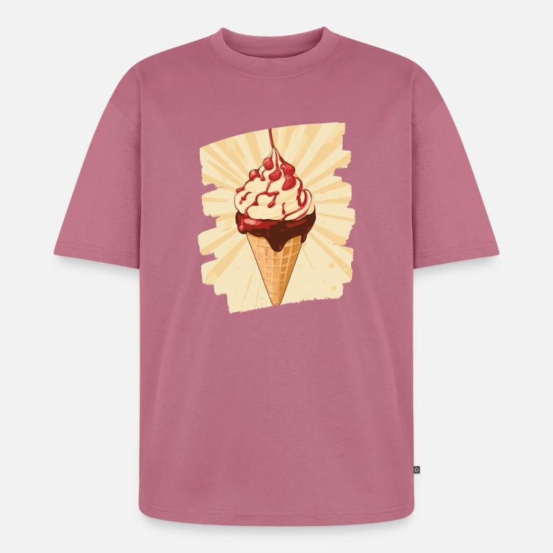 Eiscreme Eis - Unisex Premium Oversized Bio T-Shirt - Mauve