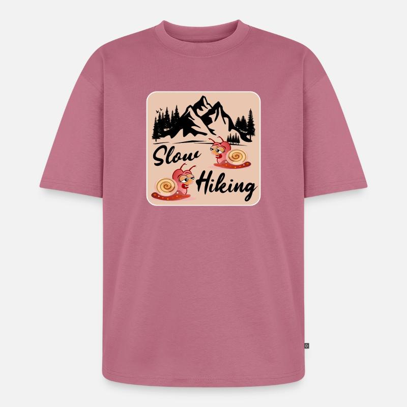LANGSAM WANDERNDES PAAR SCHNECKE - Unisex Premium Oversized Bio T-Shirt - Mauve