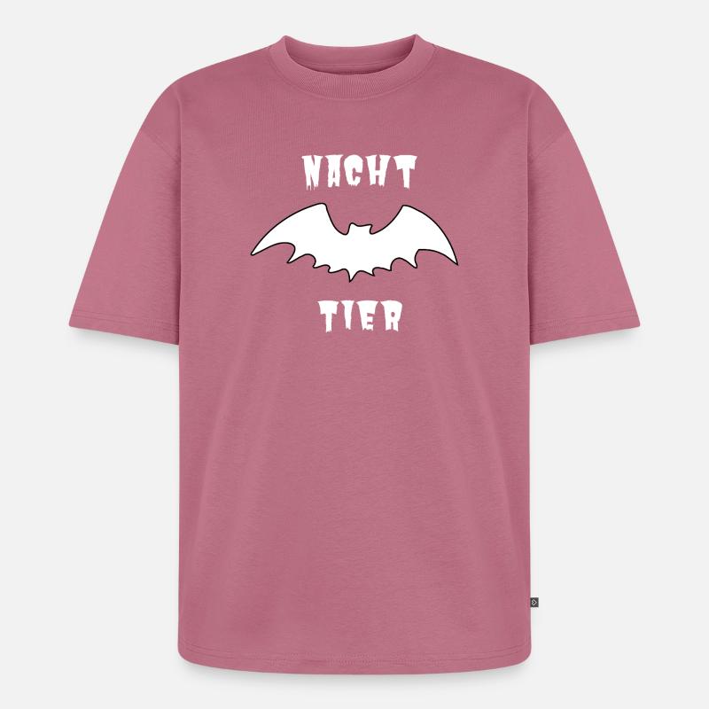 Nachttier_Weis_1 - Unisex Premium Oversized Bio T-Shirt - Mauve