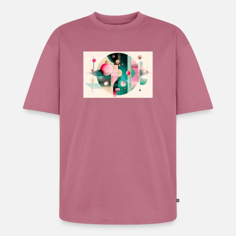 Abstrakte Komposition mit Farbflug - Unisex Premium Oversized Bio T-Shirt - Mauve
