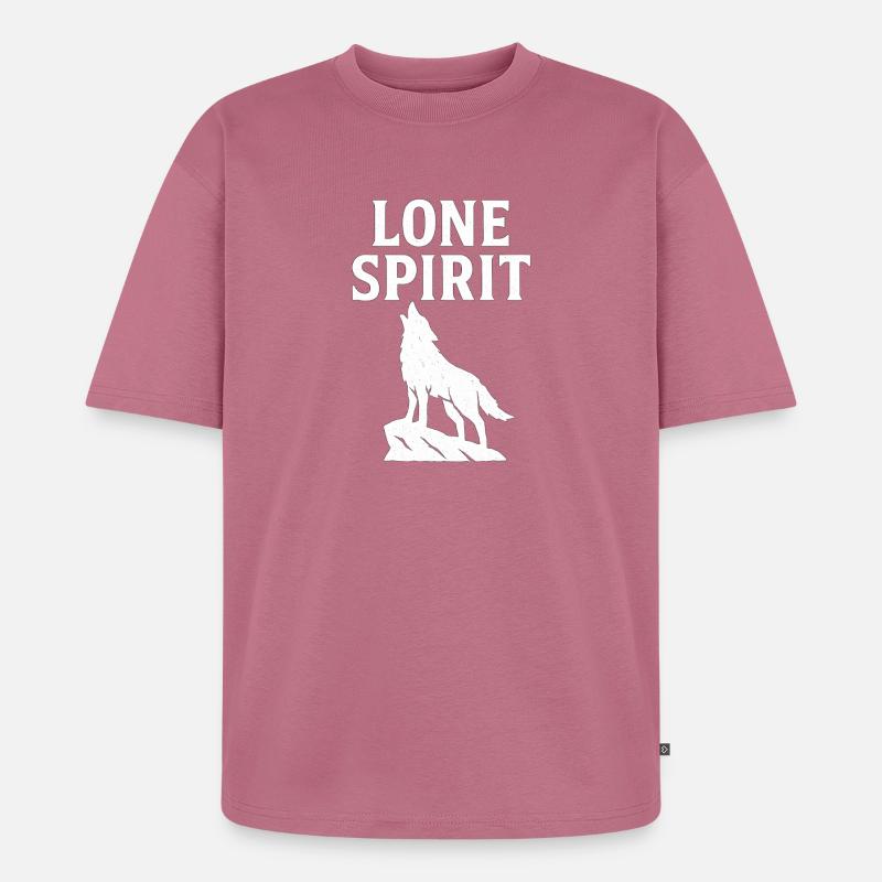 Design des einsamen Wolfsgeistes - Unisex Premium Oversized Bio T-Shirt - Mauve